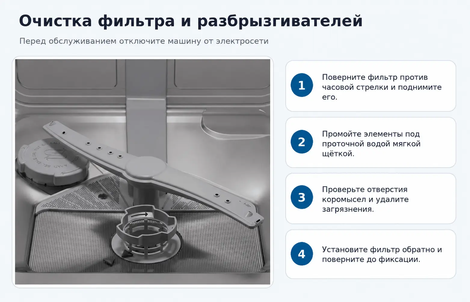 Очистка фильтра Bosch SPV2IKX10E