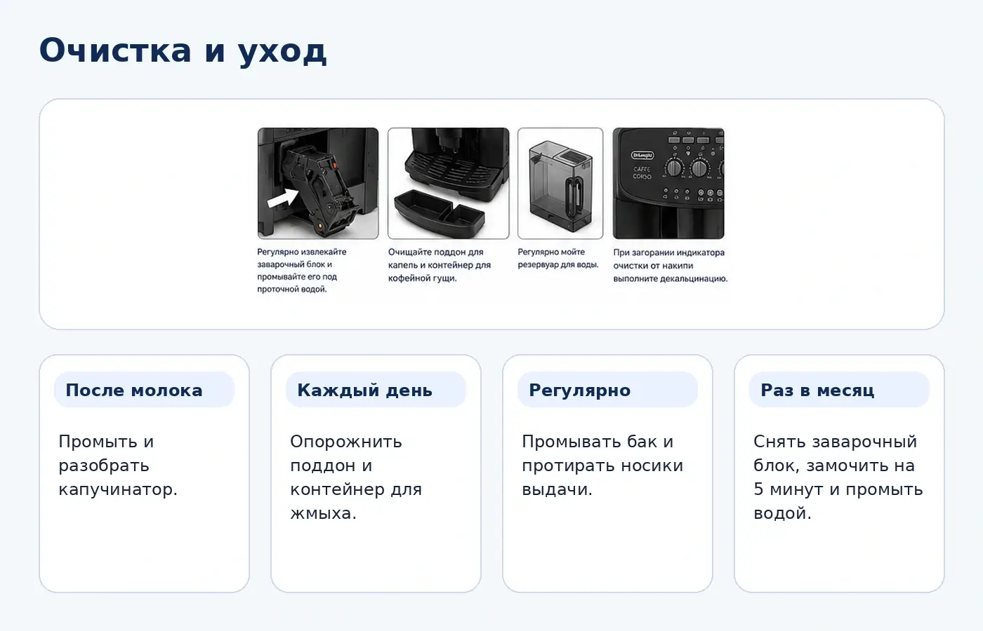 Очистка De`Longhi Caffe Corso ESAM2600