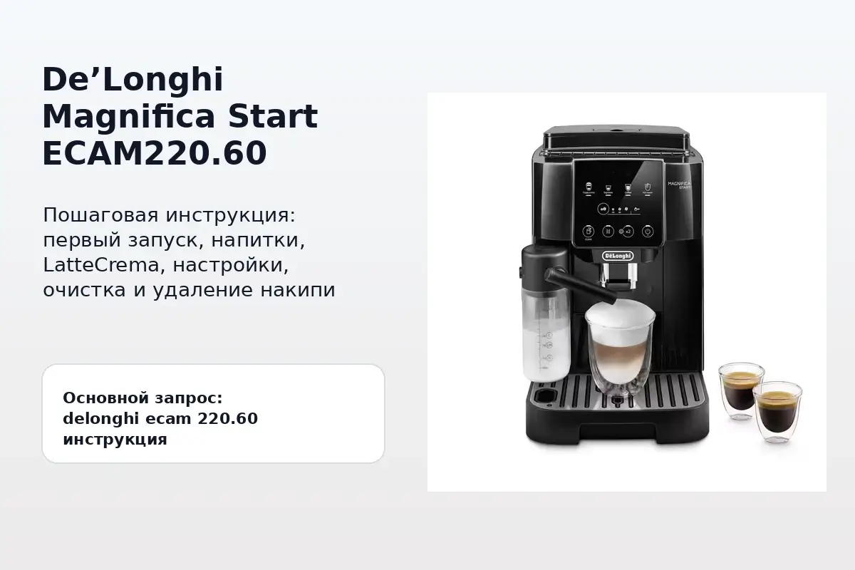 De’Longhi Magnifica Start ECAM220.60 — инструкция