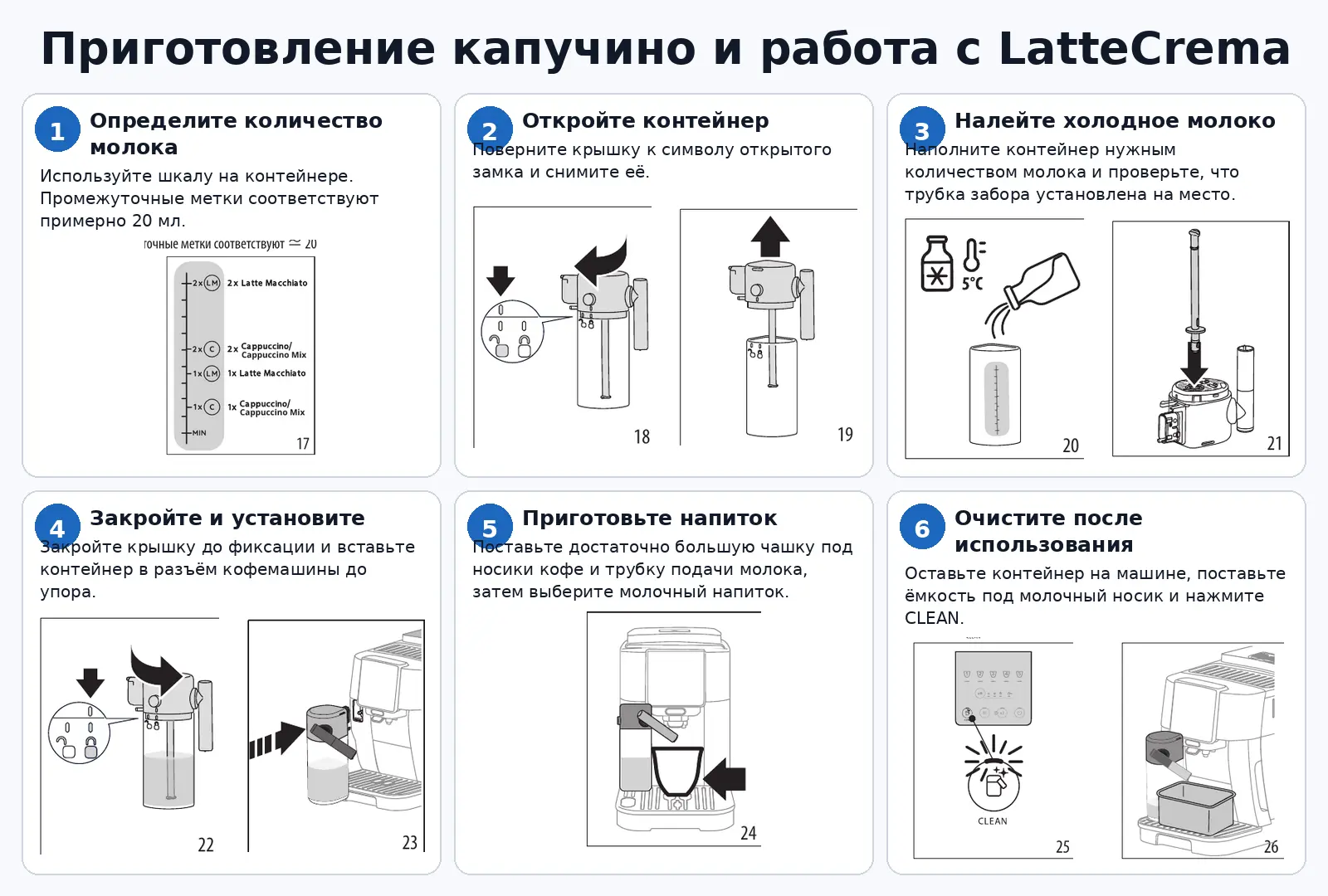 Установка контейнера LatteCrema