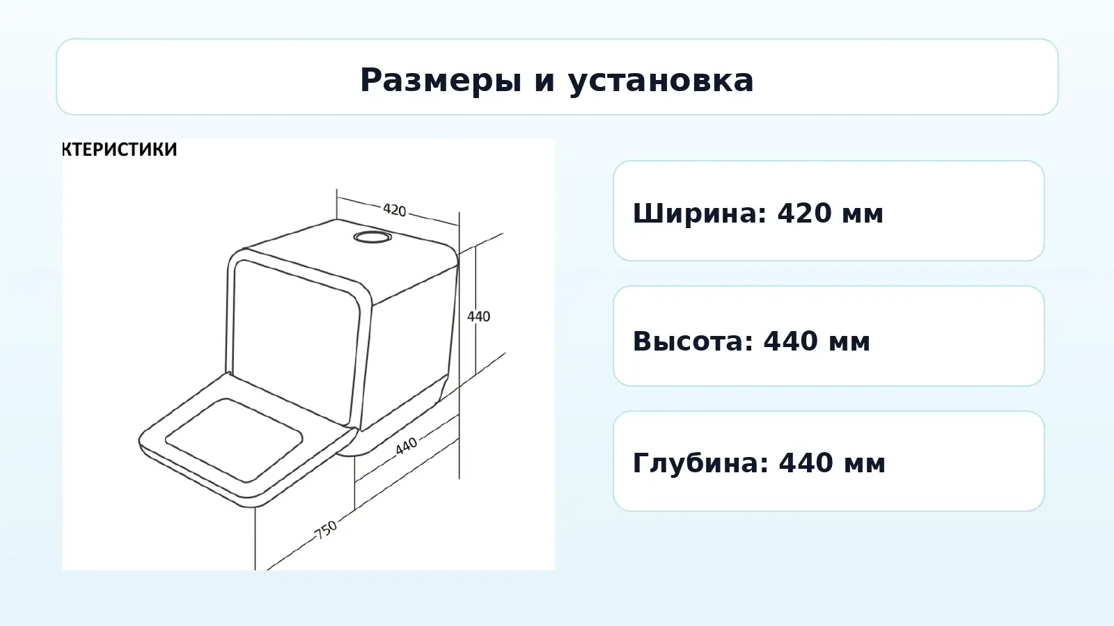 Размеры Midea MCFD42900GMINI-i