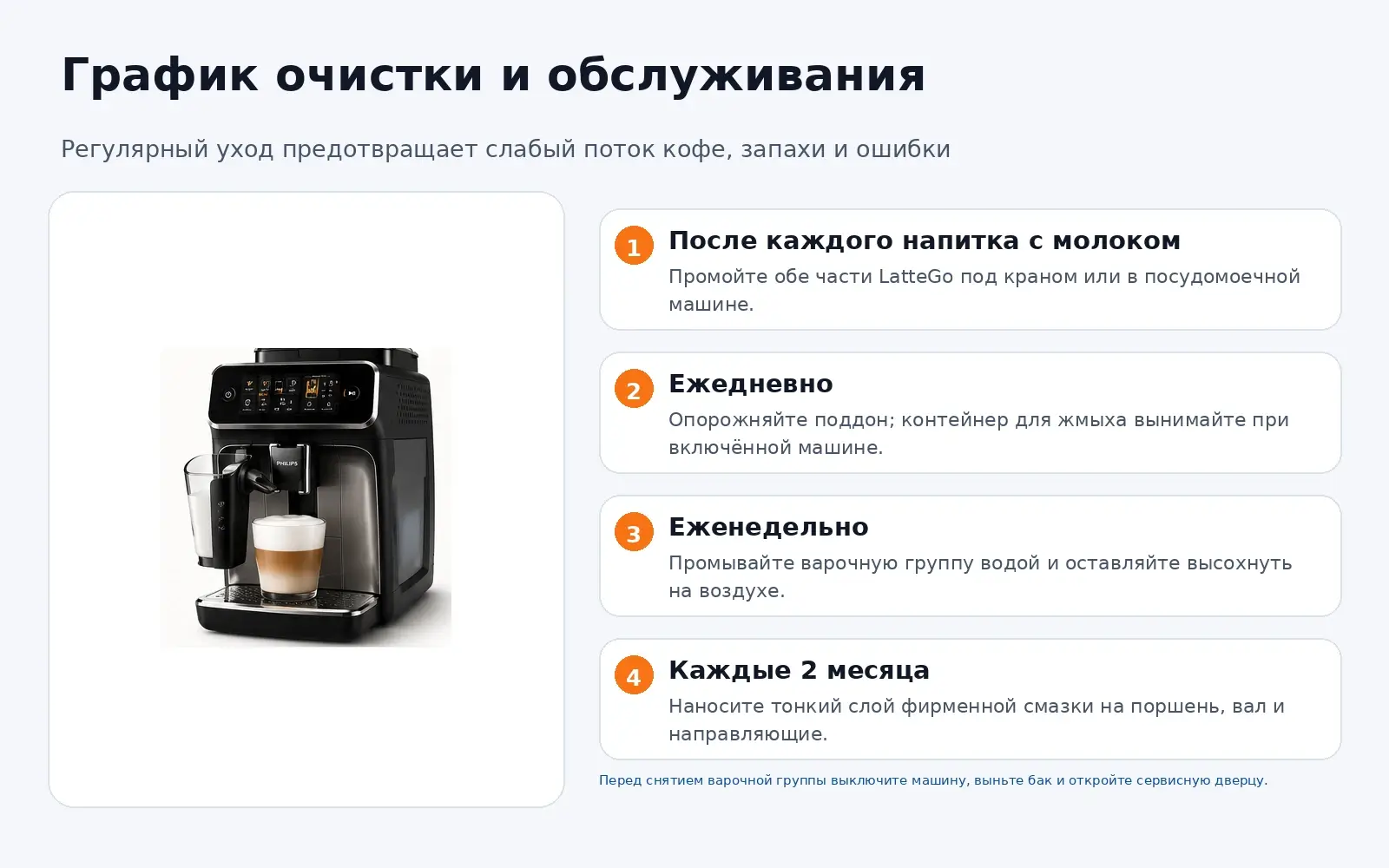 Очистка и обслуживание Philips EP3347/90