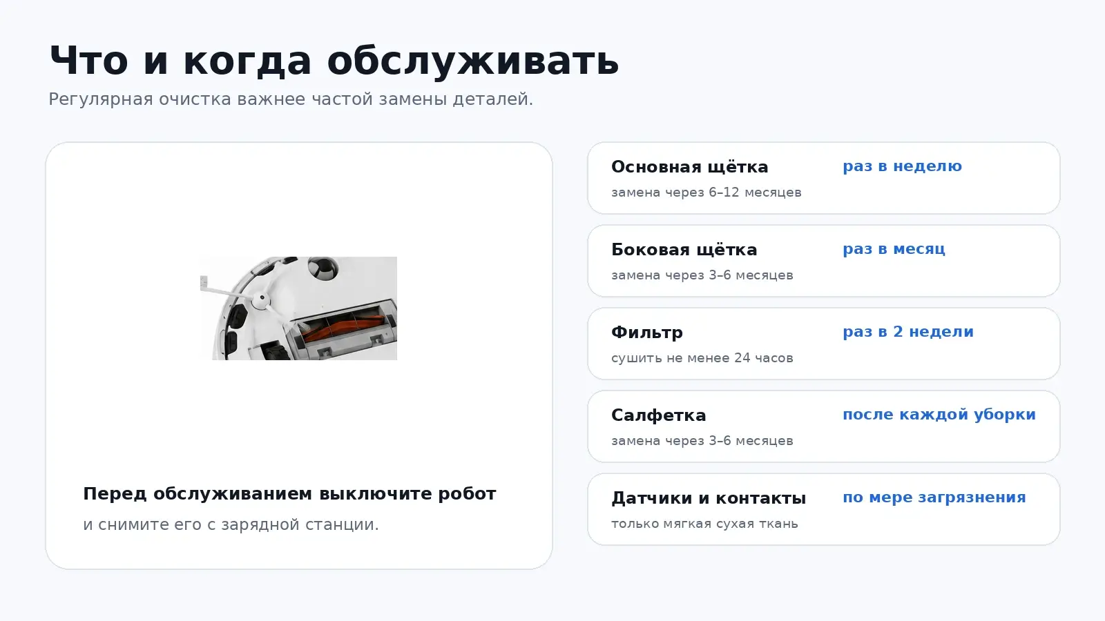 Обслуживание Xiaomi Vacuum Mop 2